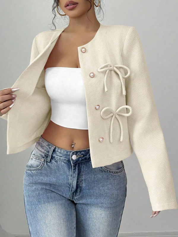 Bow detail cropped jacket — additional view 5