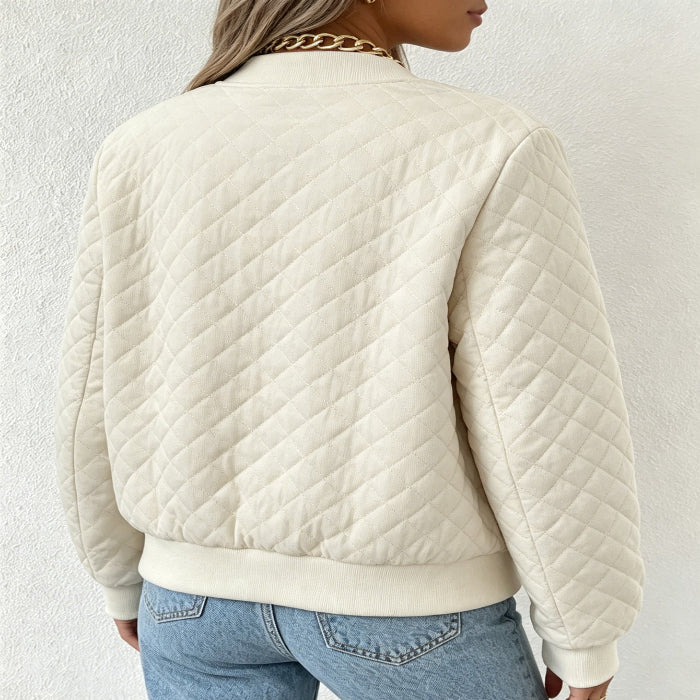 Women's Stand Collar Jacket – Apricot additional product view