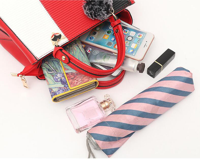 Patchwork Pompom Tote Bag - PU Leather Party Purse for Women, product view 7