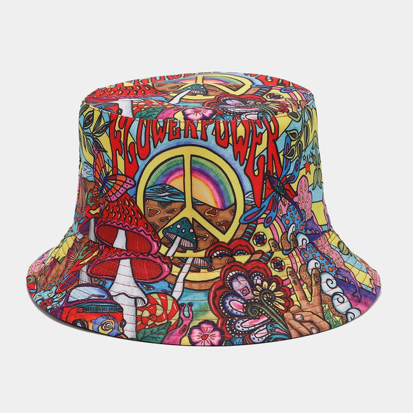 Reversible Graffiti Print Bucket Hat-Splashis, alternate view 6