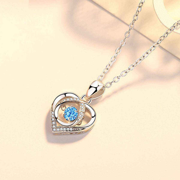 Rhinestone heart necklace in silver-plated alloy — additional view 3
