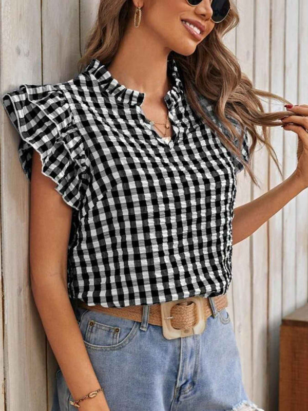 Gingham ruffle blouse — additional view 10