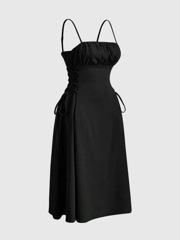 Trendy Crisscross Cami Dress-Casual Dresses-Splashis-Color:Black-Size:XL-Splashis