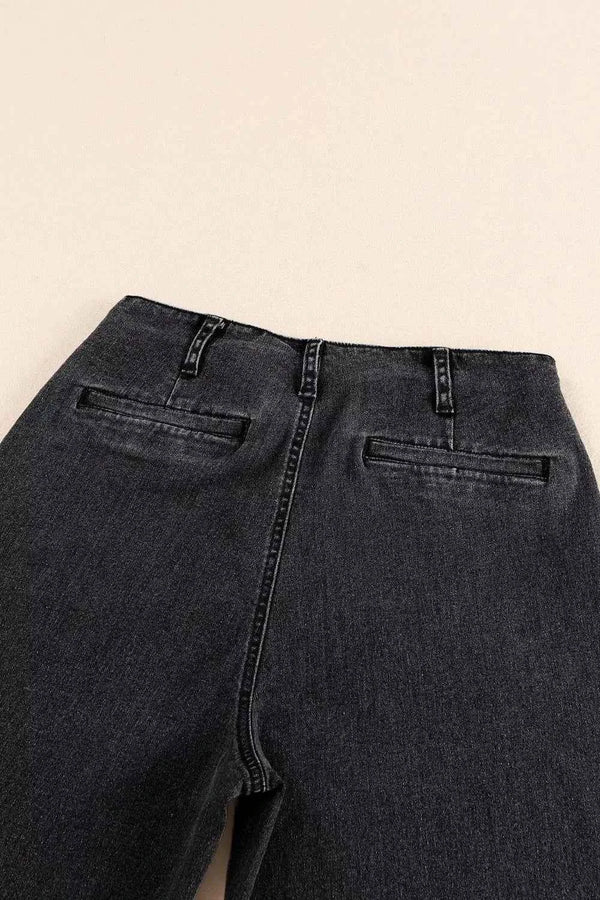 High-Waisted Button-Fly Wide-Leg Jeans-Jeans-Splashis-Splashis