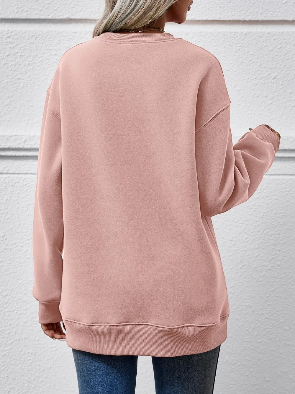 Letter Graphic Round Neck Sweatshirt view 9