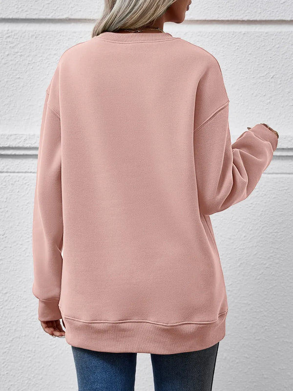 Letter Graphic Round Neck Sweatshirt view 9