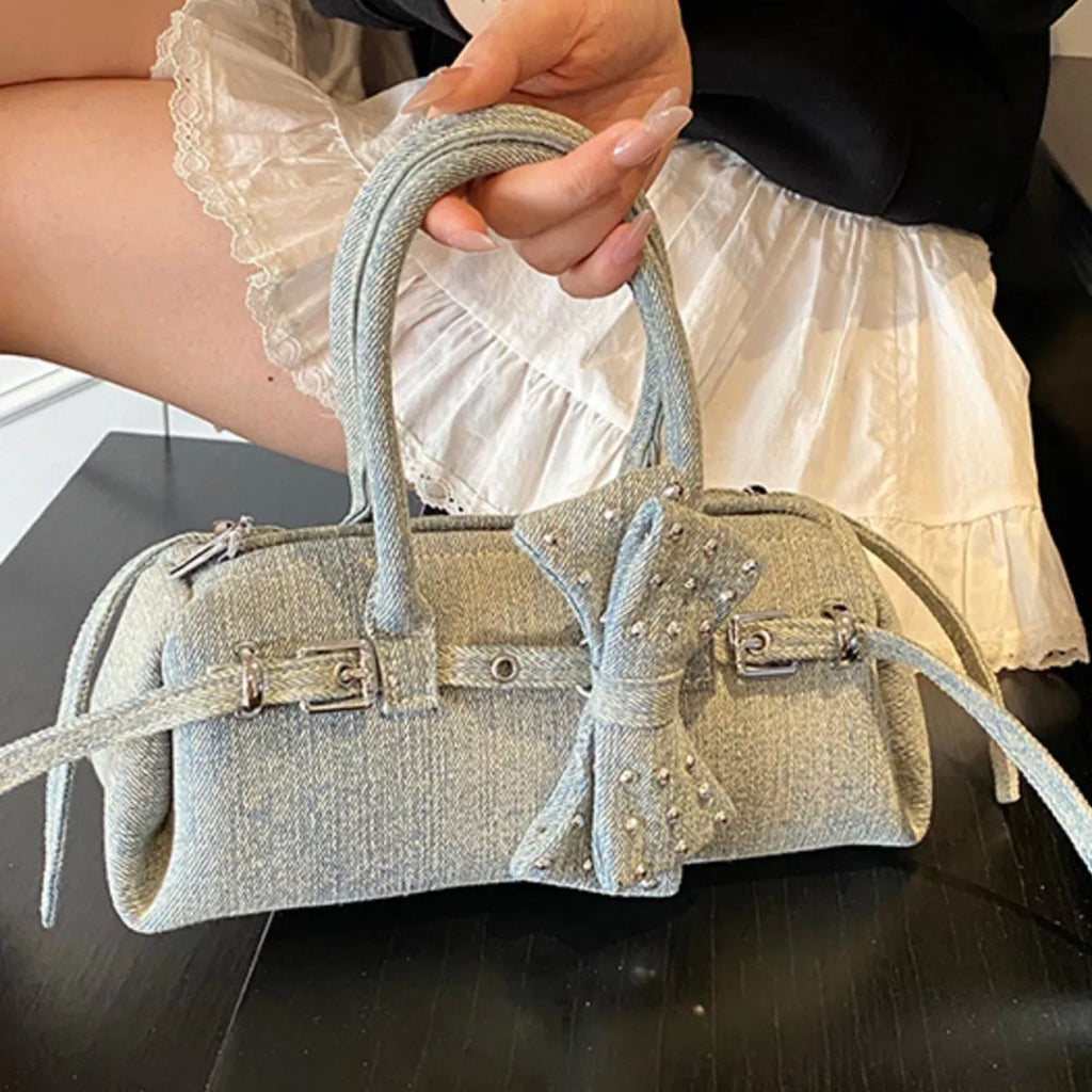 Denim Bow Crossbody Bag, product view 7