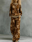 Printed sweatshirt and wide-leg pants set for women, image 4