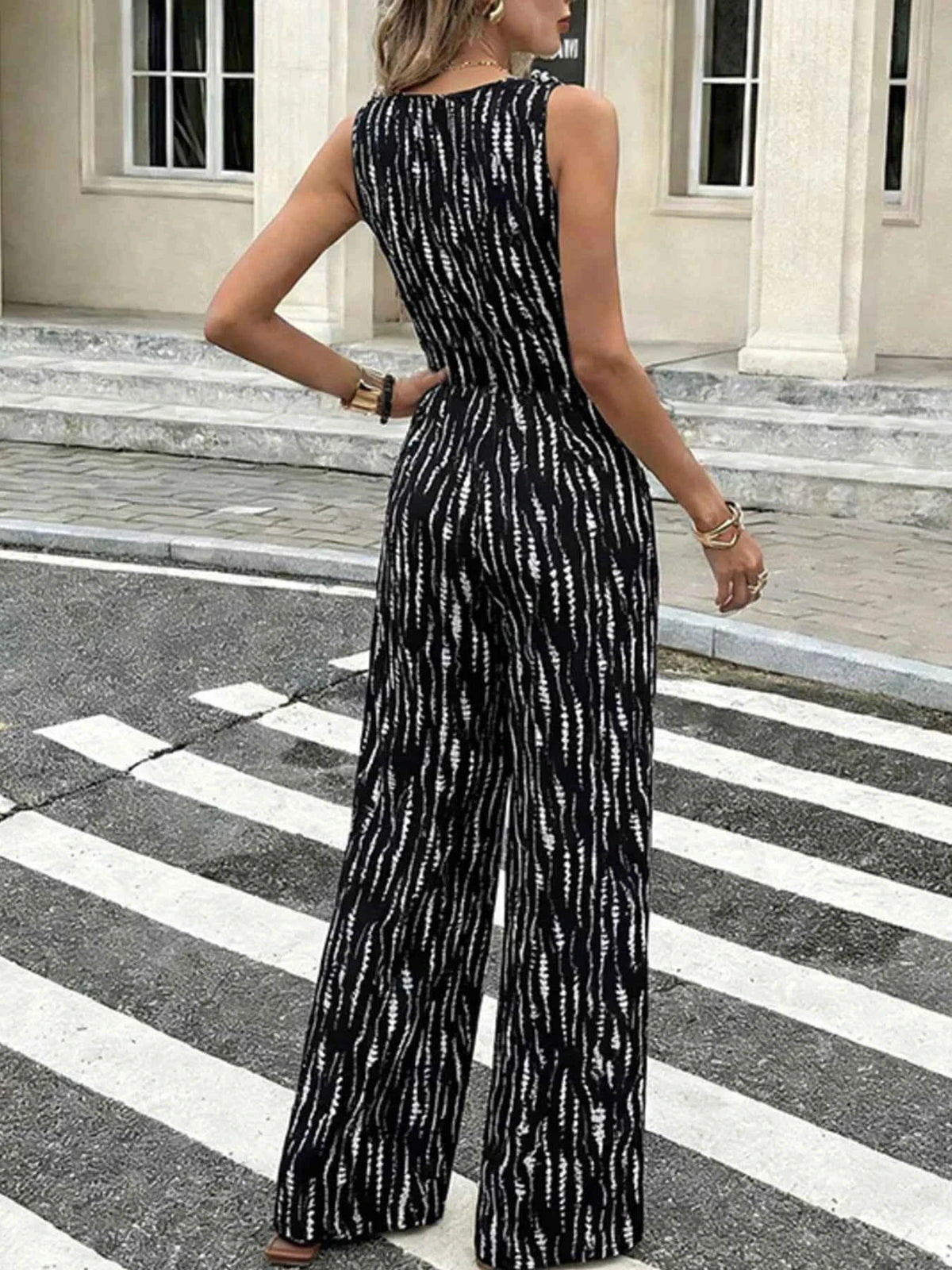 Wide Leg Tie Waist Jumpsuit, product view 10