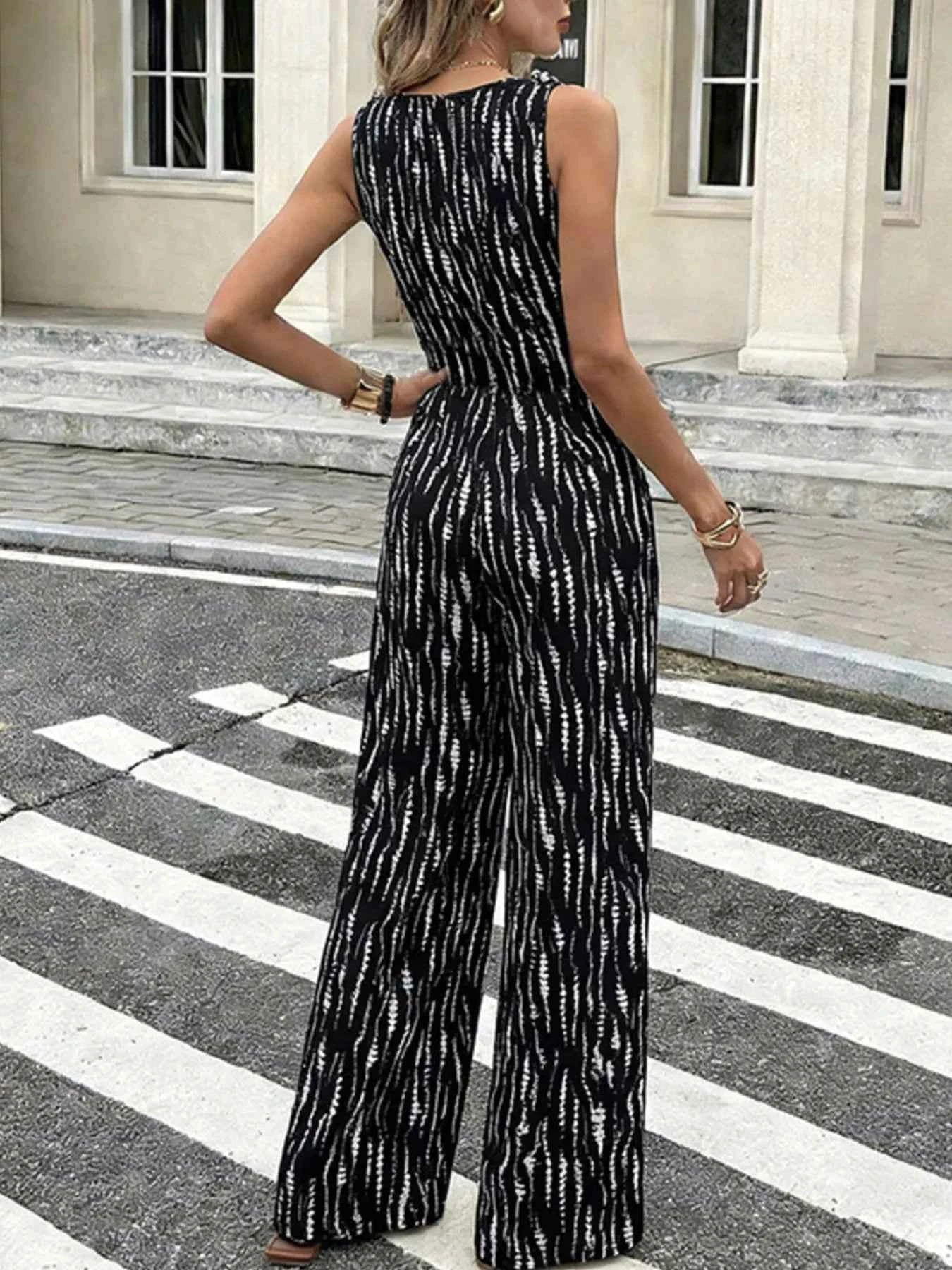 Wide leg tie waist jumpsuit — additional view 10