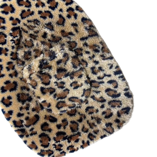Women's Hooded Loose Fit Thick Leopard Print Jacket, close-up product view
