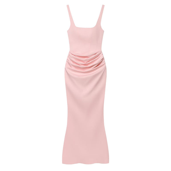 Wrap-Style High-Waist Evening Dress