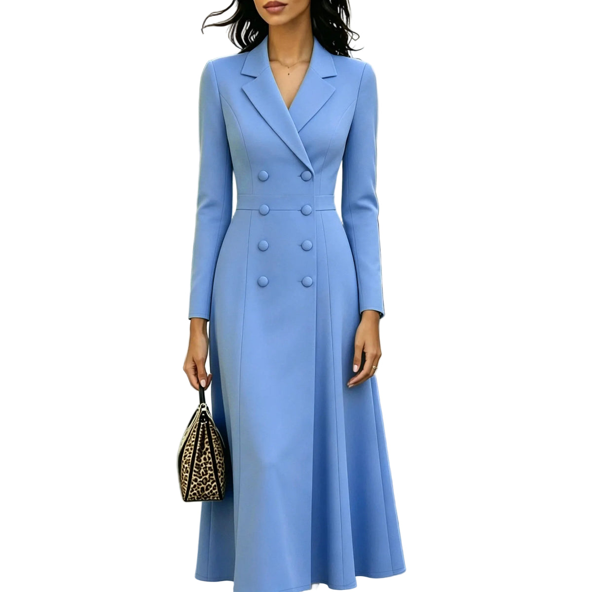 Double-Breasted Tailored Flare Dress product image