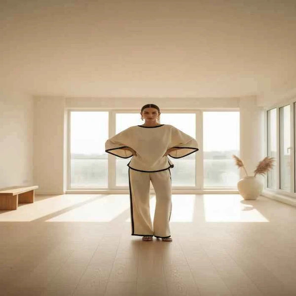 Plus size wide leg pants set — primary view