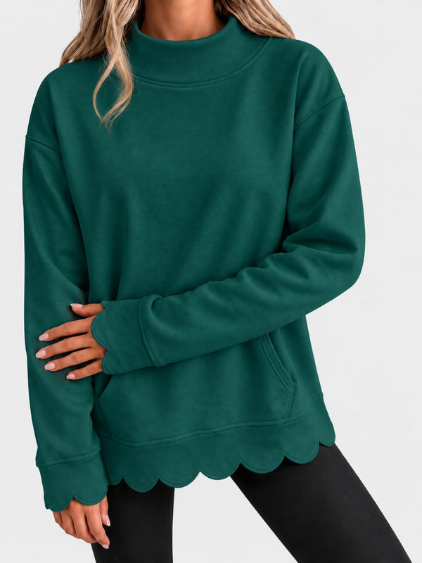 Mock neck pullover sweatshirt, image 3