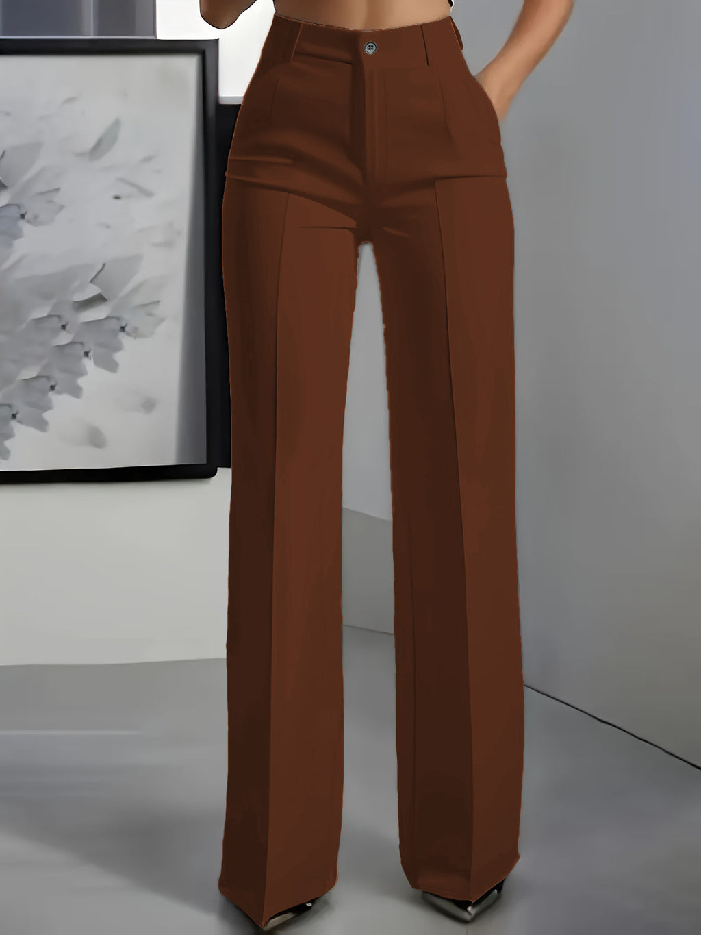 White minimalist polyester pants product image