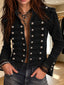Double-breasted cropped military jacket for women, image 10
