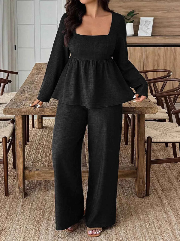 2026 Plus Size Long Sleeve and Pants Matching Set-Two-Piece Set-Splashis-Splashis