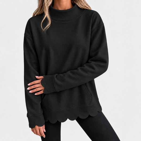 Mock neck pullover sweatshirt, image 9