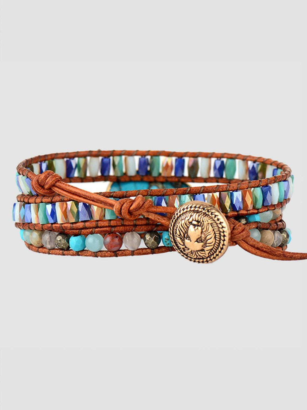 Handmade beaded natural stone bracelet set — additional view 5