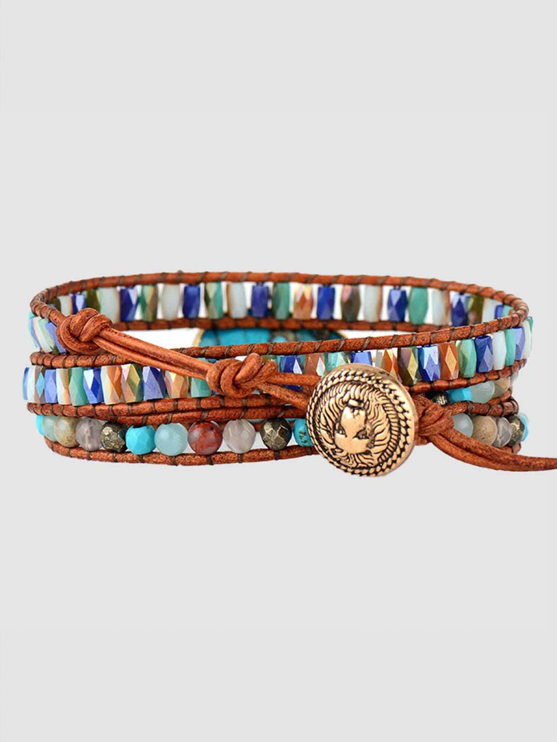 Handmade beaded natural stone bracelet set — additional view 5