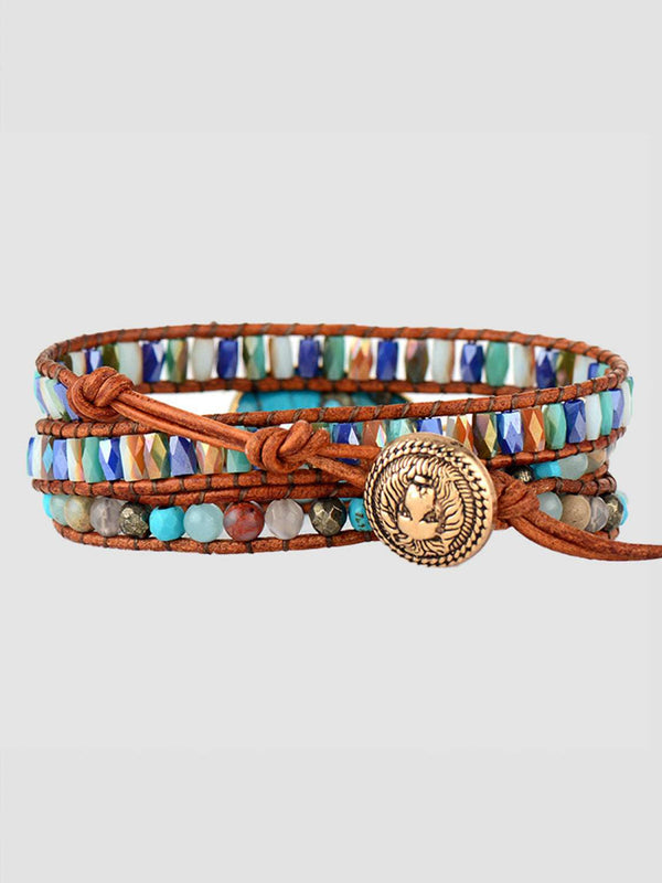 Handmade beaded natural stone bracelet set — additional view 5