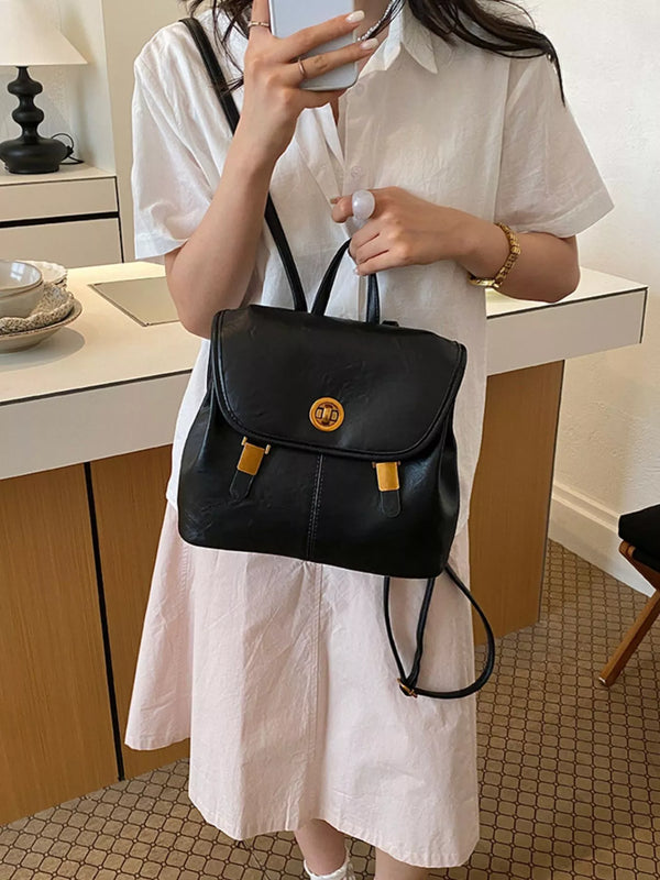 Small PU Leather Backpack — main product image