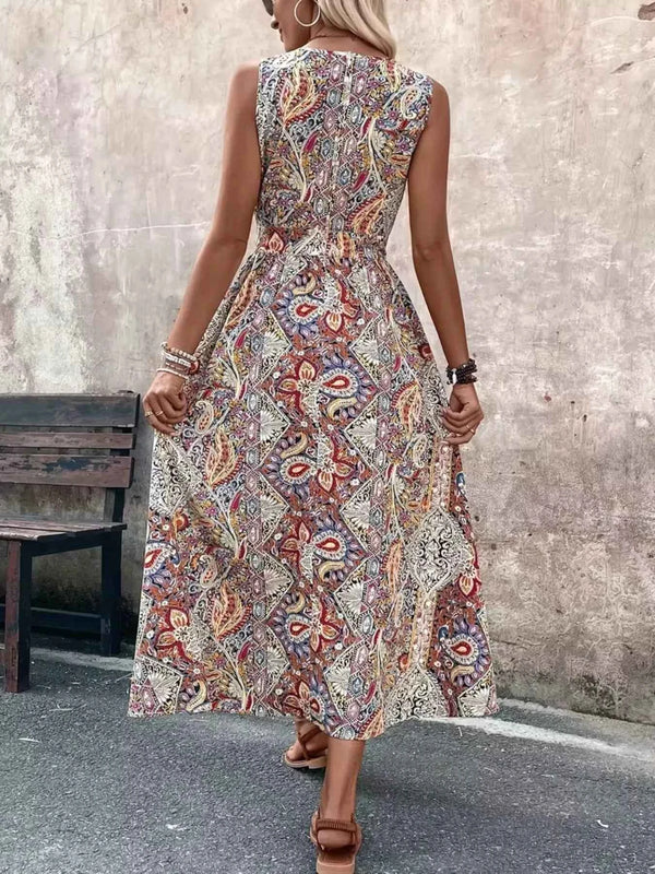Sleeveless paisley print romper — additional view 5