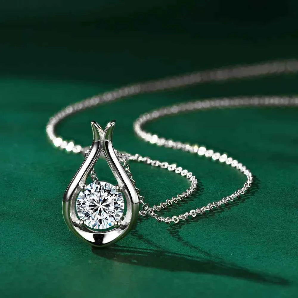 2ct cubic zirconia necklace in silver-plated alloy — additional view 3