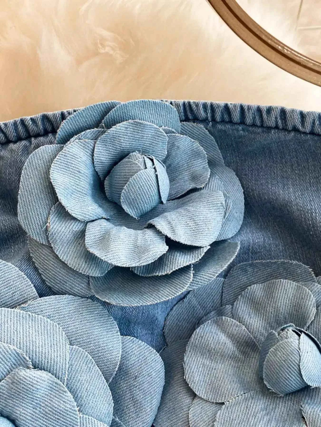 Floral applique denim dress — additional view 5