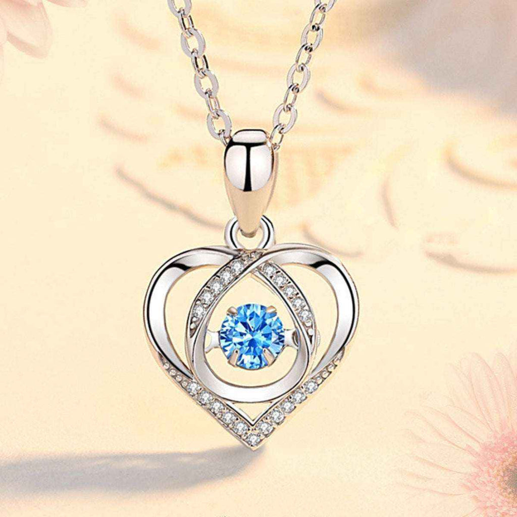 Rhinestone heart necklace in silver-plated alloy — additional view 2