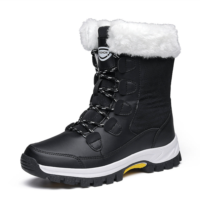 Snow boots pair rear view