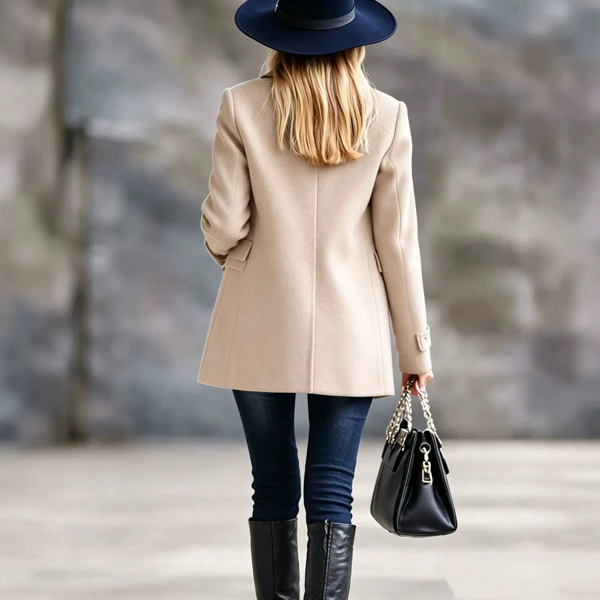 Patterned button-front short coat for women, image 4