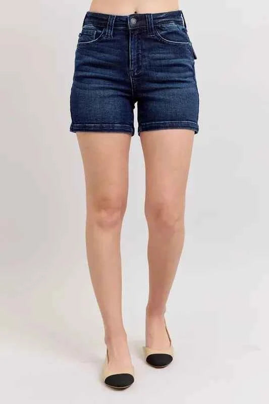 High-rise back flap pocket shorts — additional view 2