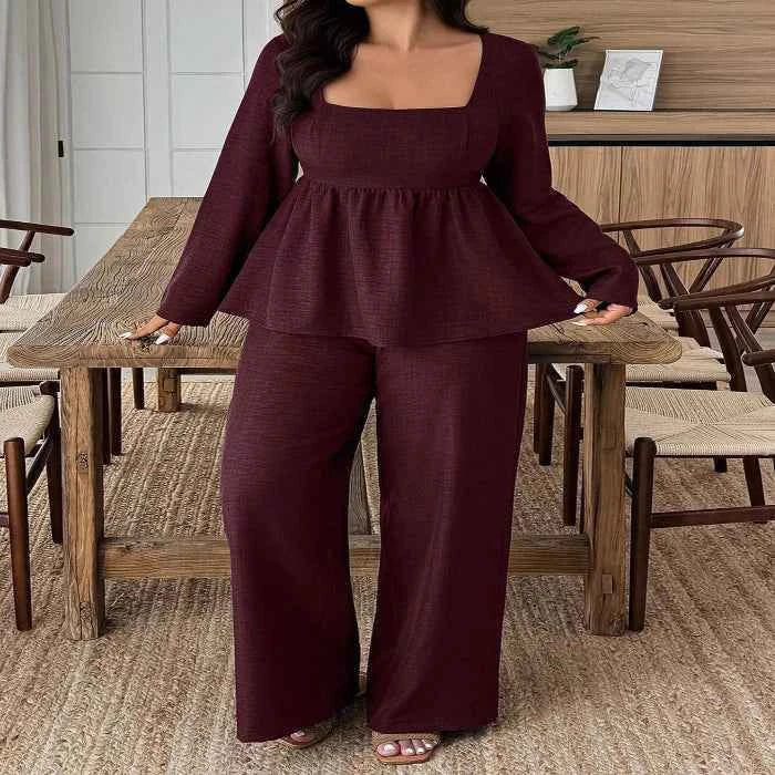 Plus size long sleeve two-piece set — additional view 6