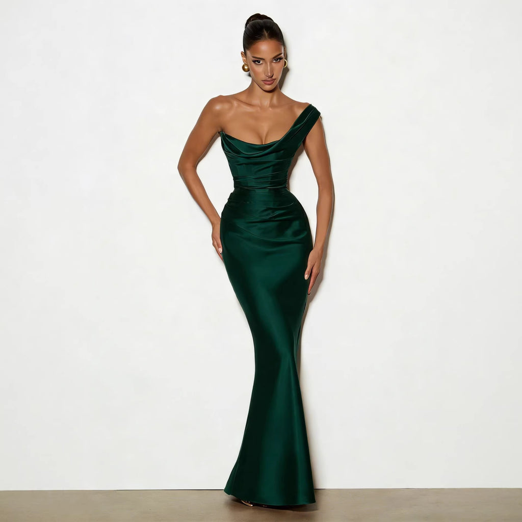 One-Shoulder Sleeveless Evening Dress view 5
