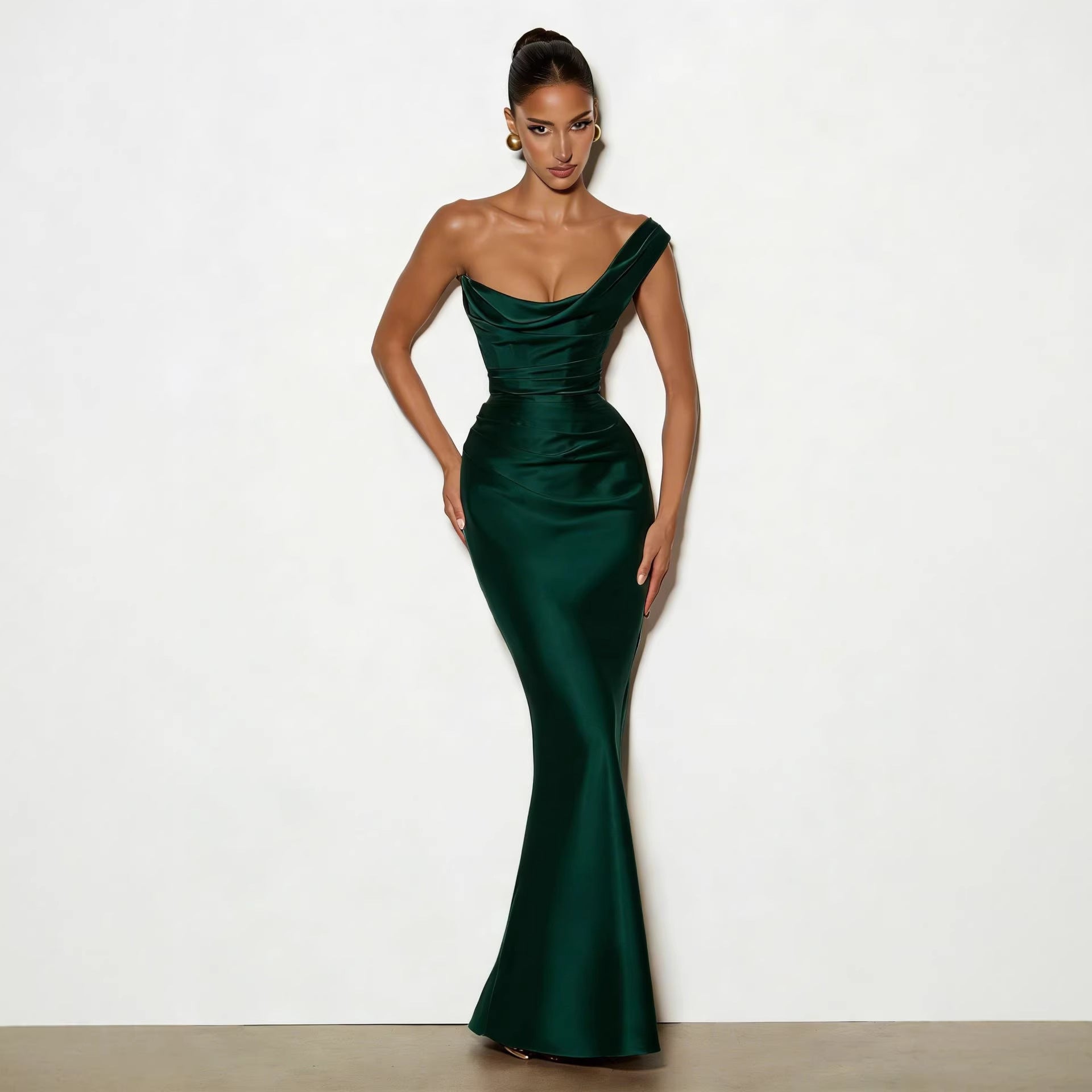 One-Shoulder Sleeveless Evening Dress view 5