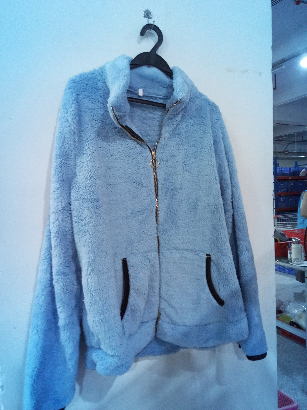 Unisex Double-Sided Fleece Zip-Up Hoodie-Splashis, alternate view 3