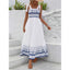 Women's Geometric Print Strappy Midi Dress, front product view