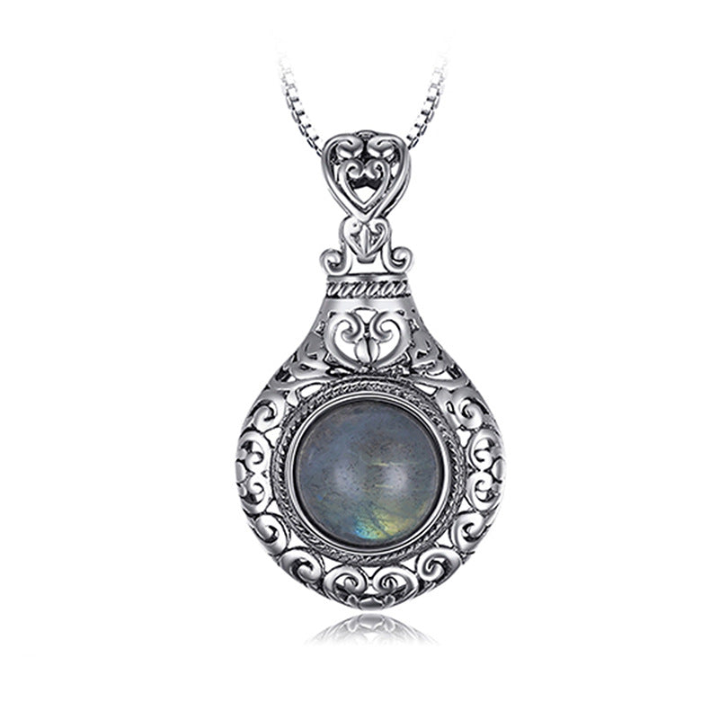 Product detail photo of Grey Blue Labradorite Necklace, grey blue labradorite necklace