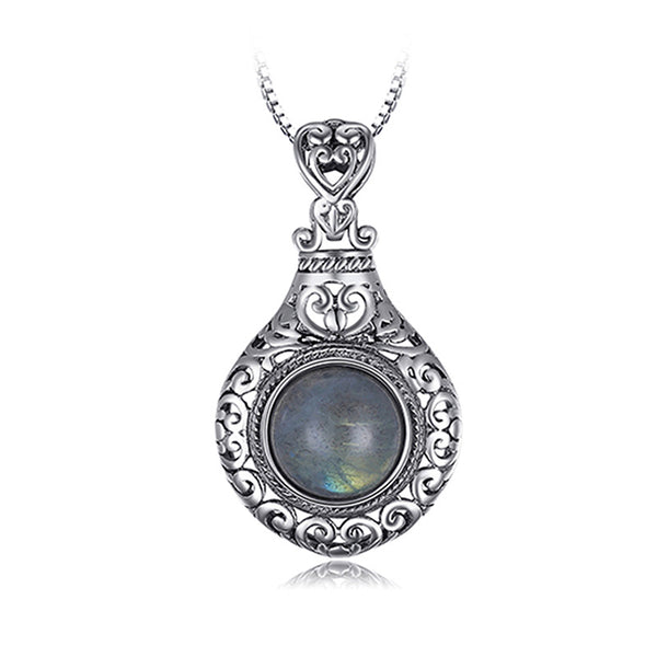 Product detail photo of Grey Blue Labradorite Necklace, grey blue labradorite necklace