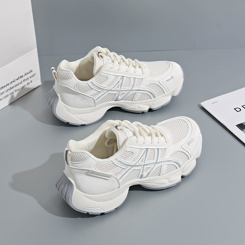 Colorblock sneakers angled view