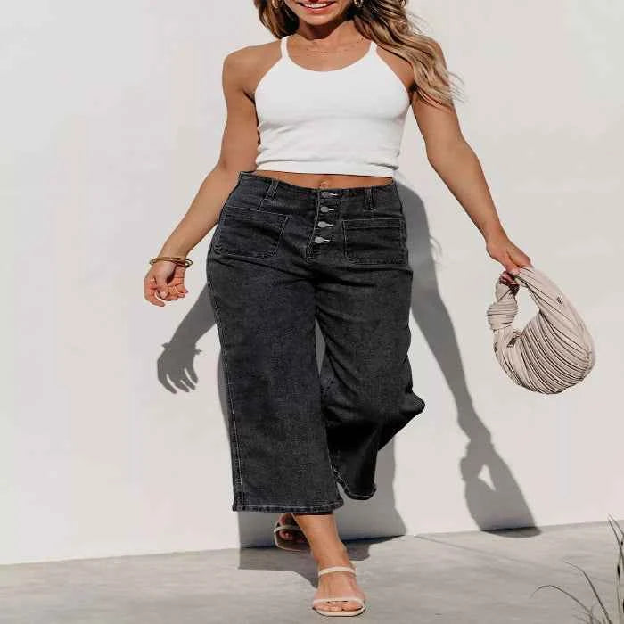Wide-leg high-waisted jeans — primary view