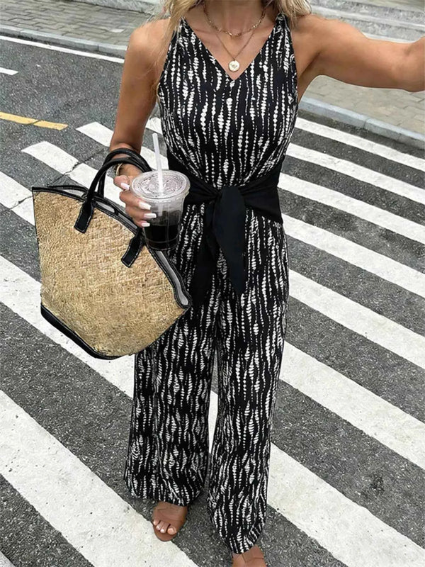 Wide leg tie waist jumpsuit — additional view 7