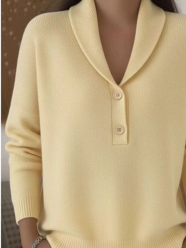 Full Size Button Detail Long Sleeve Sweater view 2