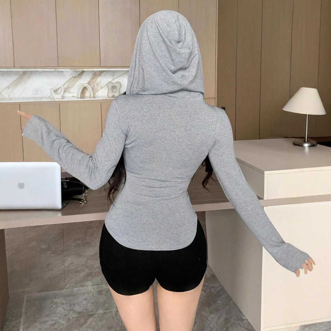Women's Zip-Up Slim-Fit Hooded Sweatshirt additional product view