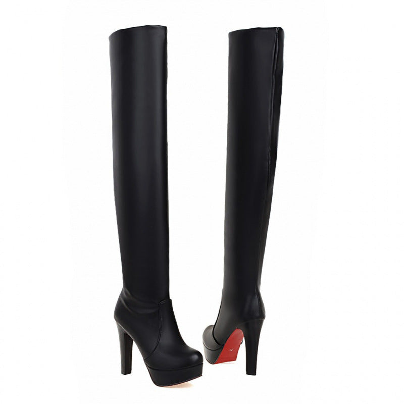 Over-the-knee block heel boot product image