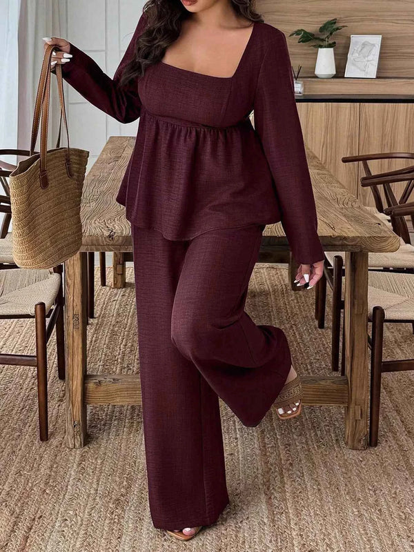 Plus size long sleeve two-piece set — additional view 9