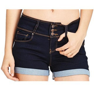 Women’s High-Waist Frayed Denim Shorts, product view 12
