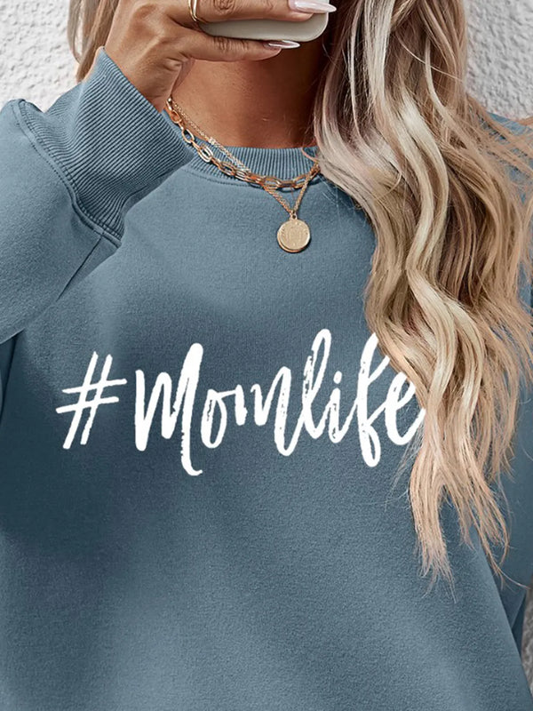 Letter Graphic Round Neck Sweatshirt view 5